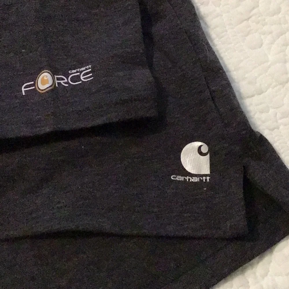 Carhartt Force Delmont Long sleeve Quarter zip Performance Shirt XL Charcoal - Picture 3 of 5